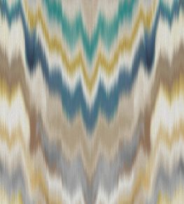 Irisa Grasscloth Wallpaper by Osborne & Little Petrol/Gold