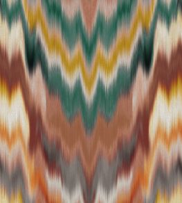 Irisa Grasscloth Wallpaper by Osborne & Little Terracotta/Teal