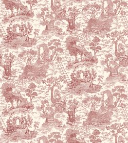 Islet Hoping Toile Wallpaper by Josephine Munsey Red