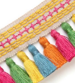 Jamboree Fringe Trimming by Christopher Farr Cloth Hot Pink