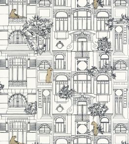 James Wallpaper by Caselio Noir Blanc Or