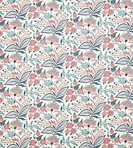 Amber Fabric by Jane Churchill Teal/Coral