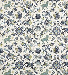 Animal Tapestry Fabric by Jane Churchill Blue