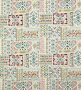 Azara Fabric by Jane Churchill Red/Aqua