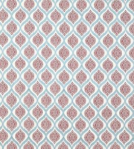 Avani Fabric by Jane Churchill Red/Aqua