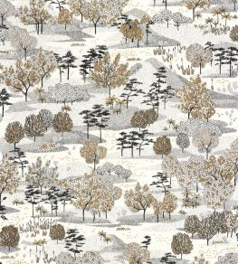 Jardin D'Olinda Wallpaper by Caselio Blanc Noir Or