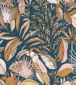 Jardin De Bel Air Wallpaper by Caselio Bleu Nuit Rose