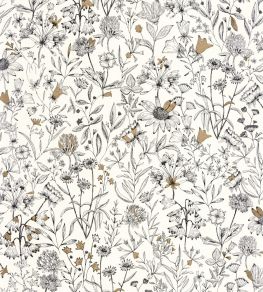 Jardin De Giverny Wallpaper by Caselio Blanc Or