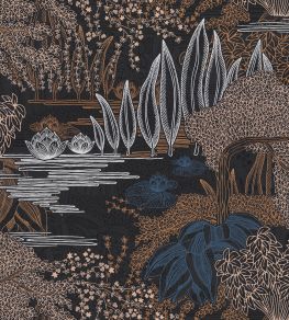 Jasmin Wallpaper by Casamance Encre / Cuivre