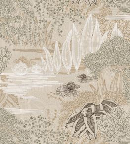 Jasmin Wallpaper by Casamance Grege / Vert Argile