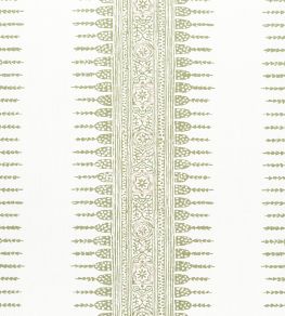 Javanese Stripe Fabric by Anna French Green and White