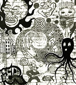 Ernest Wallpaper by Jean Paul Gaultier Ecru / Noir