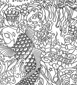 Horimono Wallpaper by Jean Paul Gaultier Noir