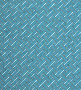 Lisboa Fabric by Jim Thompson No.9 Turquoise & Tangerine