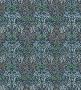 Karakusa Velvet Fabric by Designers Guild Midnight