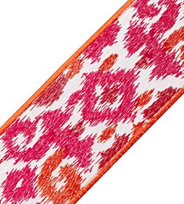 Kauai Embroidered Border Trimming by Samuel & Sons Coral