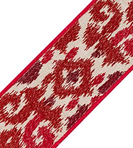 Kauai Embroidered Border Trimming by Samuel & Sons Crimson