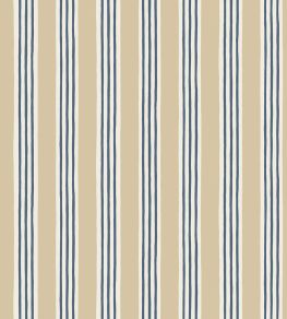 Kemble Stripe Wallpaper by Josephine Munsey Chute Blue, Shell and Cliffwell Stone