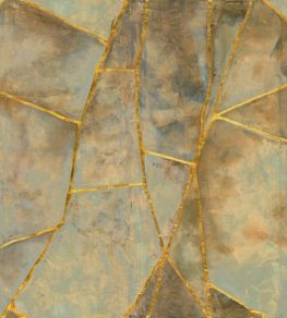 Kintsugi eclat Mural by Elitis Green/Gold