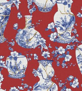Kintsugi Pot Wallpaper by Jannelli&Volpi Red/Blue