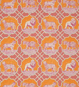 Kitty Cat Fabric by Jim Thompson No.9 Flamingo
