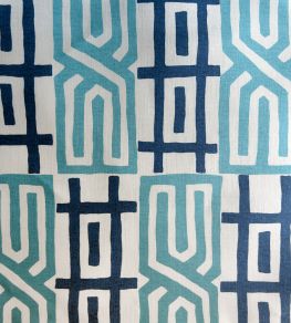Kuba Fabric by Titley and Marr Indigo & Turquoise