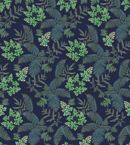 Lace Ferns Fabric by Parker & Jules Midnight Blue