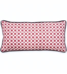 Lattice Cane Cushion 50 x 25cm by Barneby Gates Red/Pink