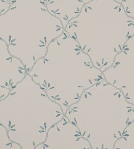 Leaf Trellis Wallpaper by Colefax and Fowler Old Blue