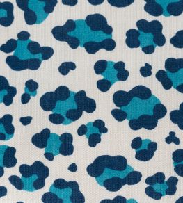 Leopard Spot Fabric by Titley and Marr Indigo & Turquoise