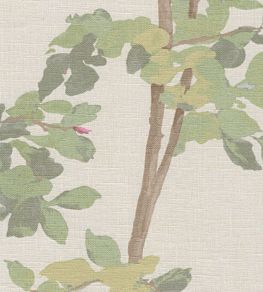 Beech Linen Fabric by Lewis & Wood Document Green