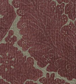 Nantes Overdye Fabric by Lewis & Wood Madder Red/Celadon