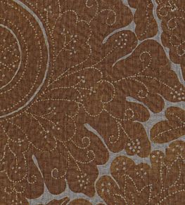 Nantes Overdye Fabric by Lewis & Wood Ginger/Hellebore