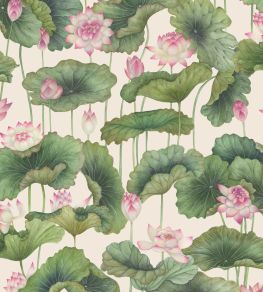 Lily Lotus Wallpaper by Cole & Son Pink & White