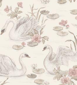 Lily Swan Wallpaper by Borastapeter Beige