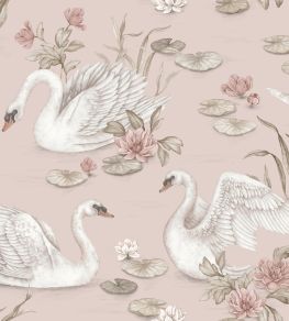 Lily Swan Wallpaper by Borastapeter Blush
