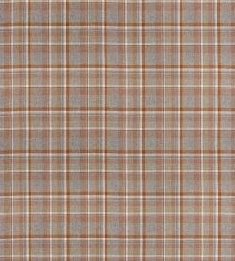 Lindisfarne Plaid Fabric by Mulberry Home Fawn/Aqua
