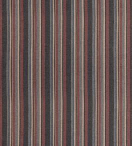 Lindisfarne Stripe Fabric by Mulberry Home Charcoal/Red