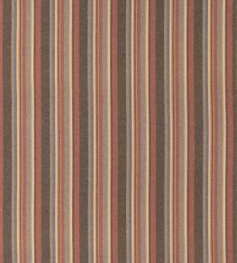 Lindisfarne Stripe Fabric by Mulberry Home Russet/Slate