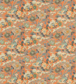 Little Magnolia Fabric by GP & J Baker Teal/Orange