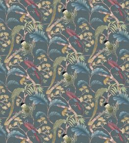 Living Branches Fabric by Josephine Munsey Dark Teal, Yellow and Olive