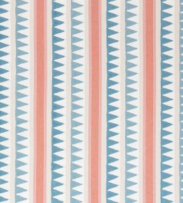 Lomita Stripe Fabric by Thibaut French Blue and Coral