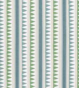 Lomita Stripe Fabric by Thibaut Green and Blue