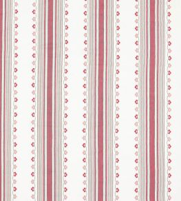 Mabel Stripe Fabric by Nina Campbell Ruby/Duck Egg