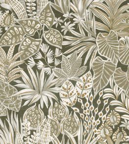 Madhuca Wallpaper by Casamance Kaki