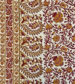Mallow Border Fabric by Ian Sanderson Cayenne