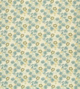 Mallow Jacquard Fabric by Clarke & Clarke Mineral/Chartreuse