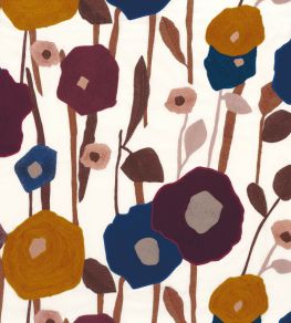 Manali Fabric by Casamance Bleu Azurite Pourpre