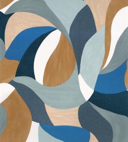 Mandorla Wallpaper by Casamance Pierre Bleue/Camel