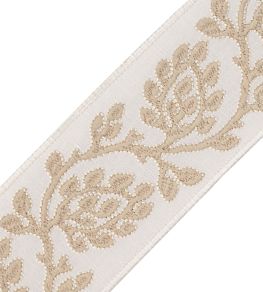 Mare Embroidered Border Trimming by Samuel & Sons Oyster
